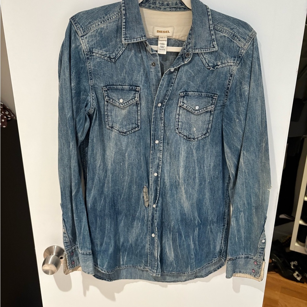 Diesel Men’s Distressed Denim Shirt